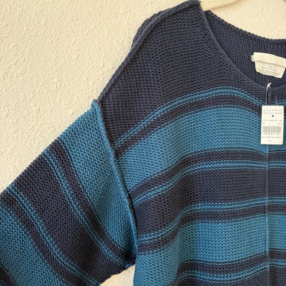 Outerknown Lost Horizon Crewneck Sweater Deep Sea Horizon Stripe Size XL Alpaca - Picture 3 of 8